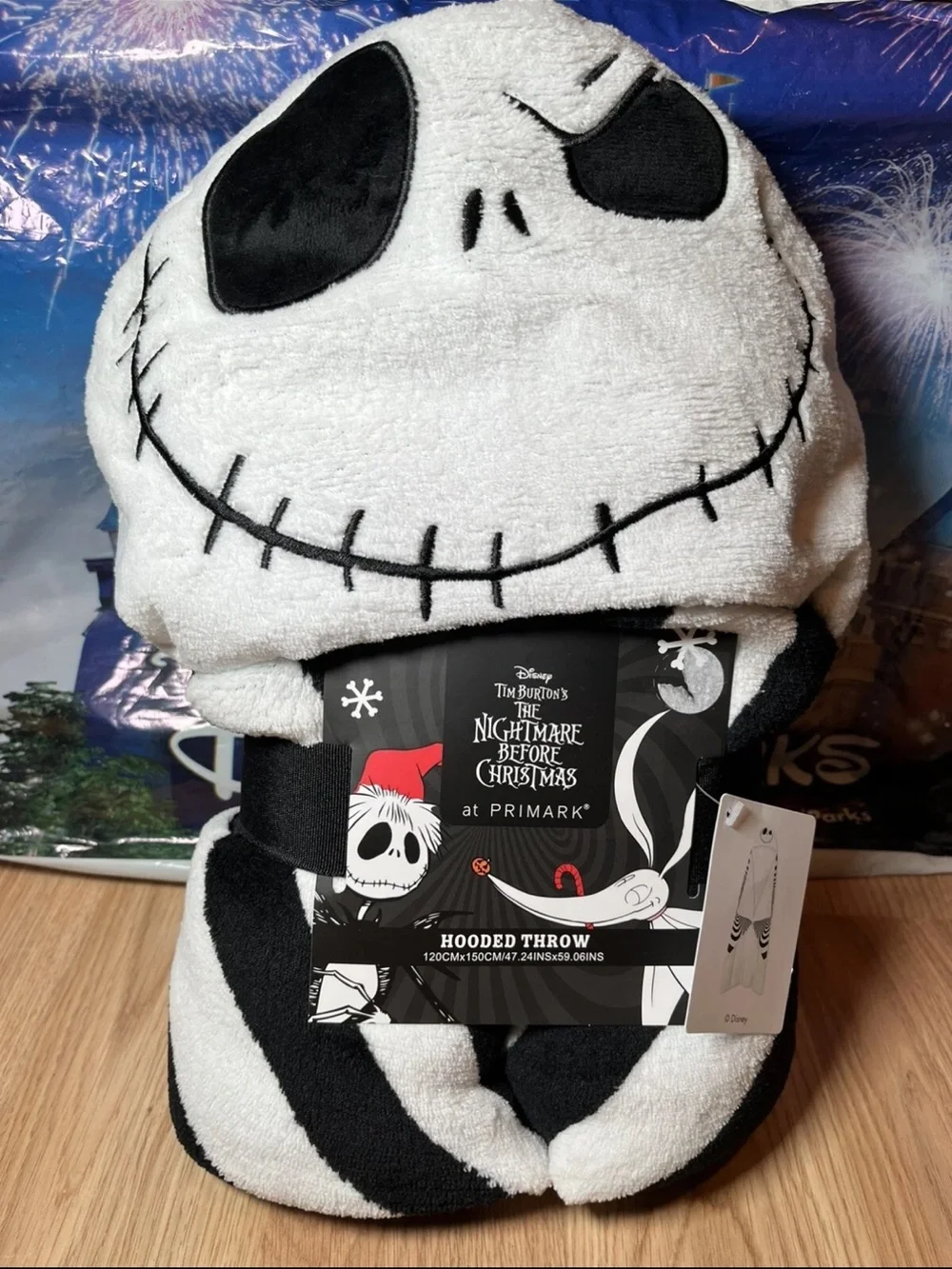 Disney Nightmare Before Christmas Jack Skellington Hooded Throw Primark New